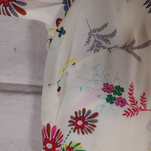 Talbots Tunic Style Blouse Womens Size XLP Pullover Floral Boho Semi Sheer - Picture 12 of 13